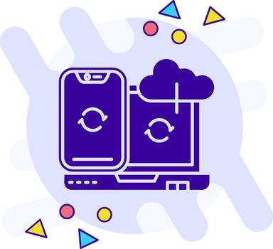 sincronizar estilo libre sólido icono vector