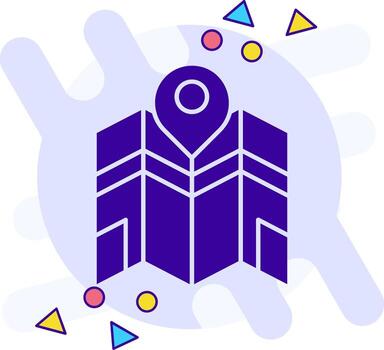 Map freestyle solid Icon vector