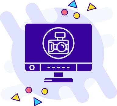 cámara estilo libre sólido icono vector