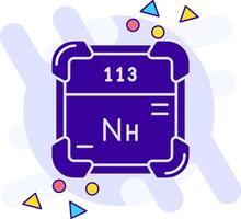 nihonium estilo libre sólido icono vector