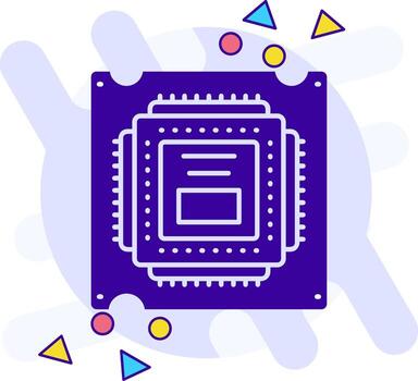 Processor freestyle solid Icon vector
