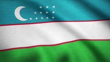 Realistic beautiful Uzbekistan flag. Waving national flag of Uzbekistan video