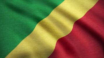 Republic of the Congo flag waving animation. Flag of Congo video