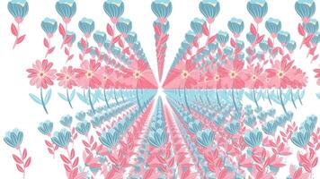 blommig bakgrund looping animation. blommor krans vit bakgrund. animering av färgrik blommor video