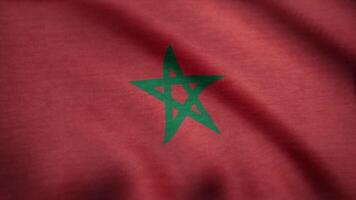 Morocco flag waving animation. Flag of Morocco on wind video