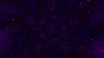 buraco de minhoca em linha reta através Tempo e espaço, e milhões do estrelas. ciclo animação com interestelar viagem através uma azul força campo com galáxias e estrelas. urdidura em linha reta adiante através isto ficção video