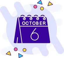 6th of October freestyle solid Icon vector