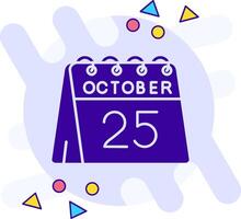 25th of October freestyle solid Icon vector