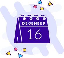 16th of December freestyle solid Icon vector
