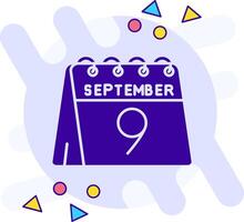 9th of September freestyle solid Icon vector