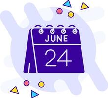 24th of June freestyle solid Icon vector