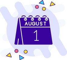 1st of August freestyle solid Icon vector