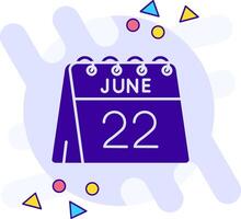 22nd of June freestyle solid Icon vector