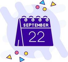 22nd of September freestyle solid Icon vector