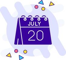 20th of July freestyle solid Icon vector