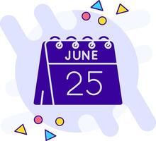 25th of June freestyle solid Icon vector