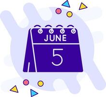 5th of June freestyle solid Icon vector