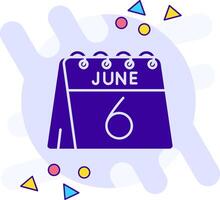 6th of June freestyle solid Icon vector