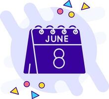 8th of June freestyle solid Icon vector