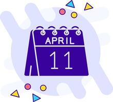 11th of April freestyle solid Icon vector