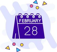 28th of February freestyle solid Icon vector