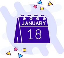 18th of January freestyle solid Icon vector