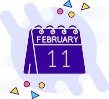 11th of February freestyle solid Icon vector