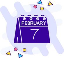 7th of February freestyle solid Icon vector