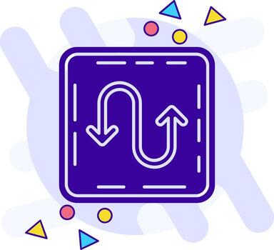 Zigzag freestyle solid Icon vector