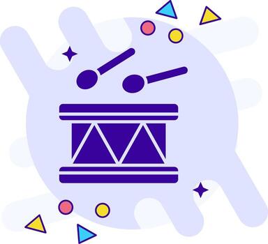 Drum freestyle solid Icon vector