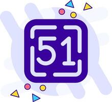 Fifty One freestyle solid Icon vector