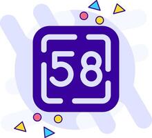 cincuenta ocho estilo libre sólido icono vector