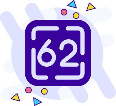 sesenta dos estilo libre sólido icono vector