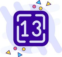 Thirteen freestyle solid Icon vector