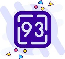 Ninety Three freestyle solid Icon vector