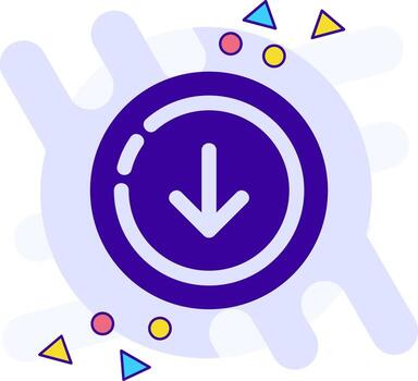 abajo estilo libre sólido icono vector