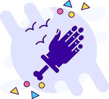 Hand freestyle solid Icon vector