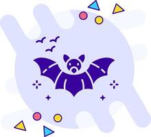 Bat freestyle solid Icon vector