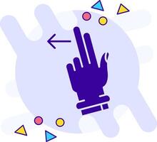 Two Fingers Left freestyle solid Icon vector
