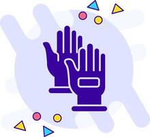 Hand gloves freestyle solid Icon vector