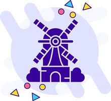 Windmill freestyle solid Icon vector