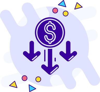 Decrease freestyle solid Icon vector