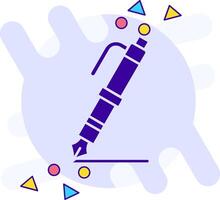 Fountain pen freestyle solid Icon vector