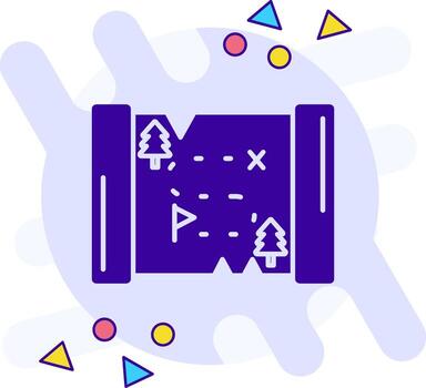 Map freestyle solid Icon vector