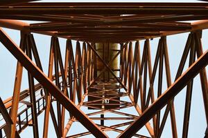 The old rusty water tower tilted photo