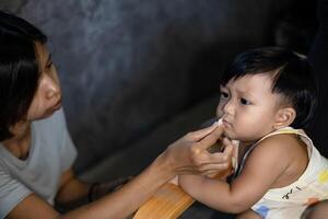 Child Feel Not Hungry. Kids unable to eat photo