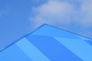 Blue roof metal sheets photo