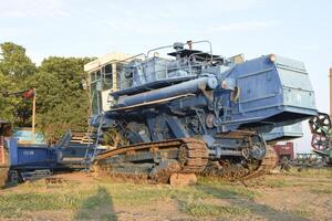 Combine harvesters. Agricultural machinery. photo