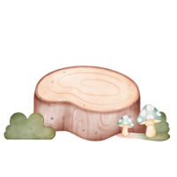 A tree stump illustration for decoration png