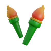 3d ramadan bamboo torch icon png